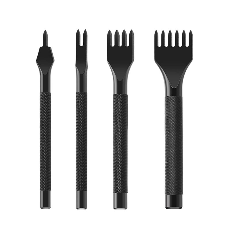 Ldirect Leather Lacing Stitching Punches 1/2/4/6 Prong DIY Hole Tool Stainless Steel Leather Craft Kits (3mm) - Image 1